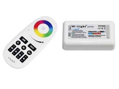 LED Controller, 2.4G RGBW RGB 4-zone RF Remote Touch Remote WiFi Handy App