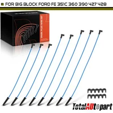 8x Blue HEI Distributors Spark Plug Wire Set for Ford Big Block 360 390 427 8mm