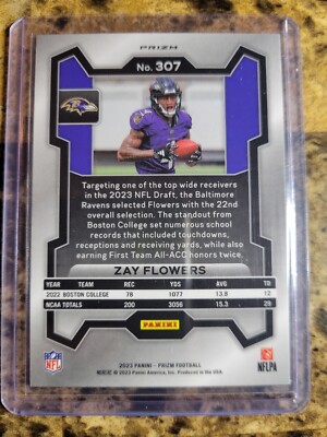 2023 Panini Prizm - Rookies Lazer Prizm #307 Zay Flowers (RC) | eBay