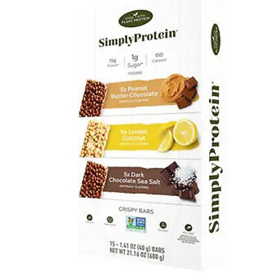Simply Protein Crispy Bars, 1.41 oz, Variety Packs Healthy Snacks FREE SHIPPING