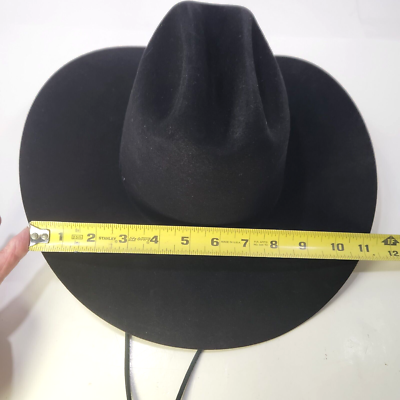 Serratelli 6X Beaver 6 7/8 Cowboy Hat W/Tassels Black *New w  display picture 1