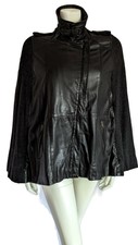 Muubaa Parma Leather Jacket Cape Coat Size Small Rrp £349