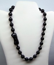 BIG Glossy BLACK BALL Chain Necklace or Bracelets 12mm / 1/2" bead 30 SHINY