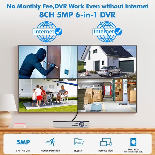 KERUI 8CH DVR 1080P Video CCTV Security Camera System Outdoor AI Detection IP67 - Picture 23 of 37