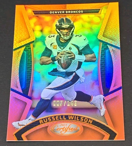 2023 PANINI CERTIFIED RUSSELL WILSON MIRROR ORANGE 007/149 DENVER BRONCOS #1 - 第 1/8 張圖片