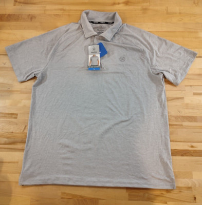 Mens Hurley Short Sleeve Stretch Moisture Wicking Polo Shirt Gray Large
