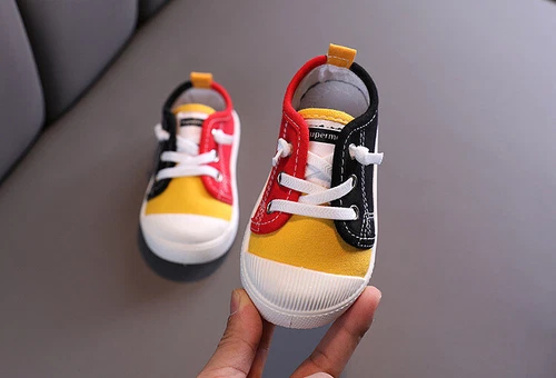Kinder Jungen Mädchen Casual Pumps Canvas Low-Top Flache Trainer Bunte Schuhe - Bild 8 von 32