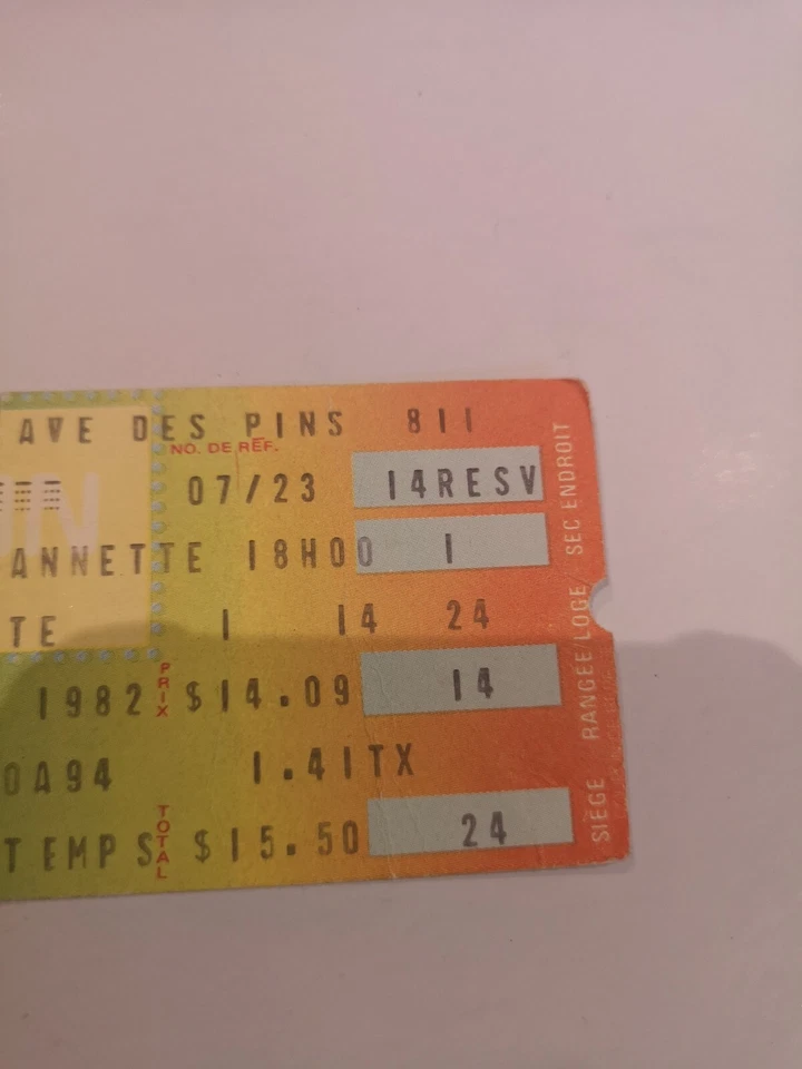 THE POLICE ORGINAL CONCERT TICKET STUB MONTREAL STADE MCGILL W/ CORBEAU ETC... - Image 3 of 4