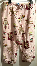 Nick Nora Sock Monkey PJ Bottoms Vacation Flannel Pajama Lounge Pants Sz M