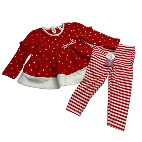 NWT Nannette Kids 2 Piece Outfit Sweatshirt Pants Holiday Christmas Size 2T Red