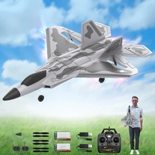F22 Raptor 4-Channel RTF RC Plane for Adults & Beginners, 2.4GHz with LED Light