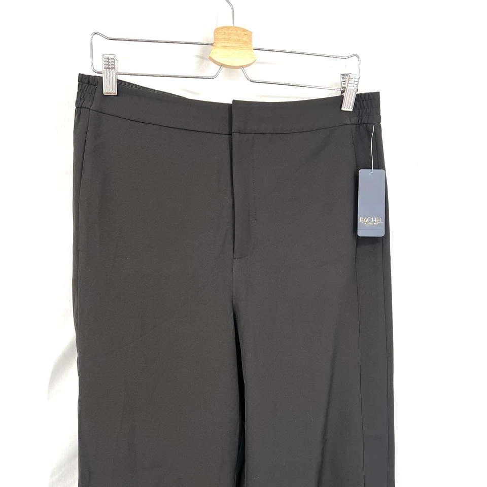 Nuevo Rachel Roy Rani tiro alto pierna ancha a presión pista vestido pantalones negro carrera 12 Foto 3 de 4