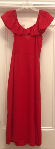 Authentic Barneys New York long red dress size large L made in the USA - Picture 4 of 4