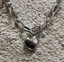 Stainless Steel Heart Choker Necklace