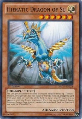 yugioh hieratic cards Yu-Gi-Oh! - Dragon King of Atum (GAOV-EN047) - Galactic Overlord - 1st Edition You can only use this effect of Hieratic Seal of the Heavenly Spheres once per turn. Yugioh Hieratic Sun Dragon Overlord