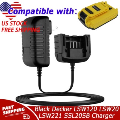 20V Lithium Battery Charger LCS1620 for Black Decker LSW120 LSW20 LSW221 SSL20SB