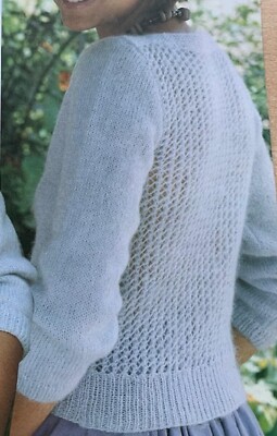 LS069 STRICKMUSTER EASY KNIT DAMEN PULLOVER MIT SPITZE HINTEN GR 32 BIS 38 INS