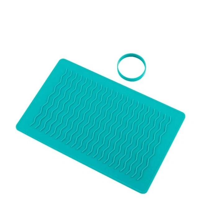 Rubber Mat For Craft ~Iron Rest~glue Gun ~ Flat Iron Hair Mainstay Teal Color  - Image 2 of 4