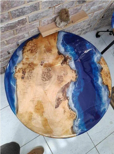 Custom Round Beach Wave Table Top for Dining Coffee or Side