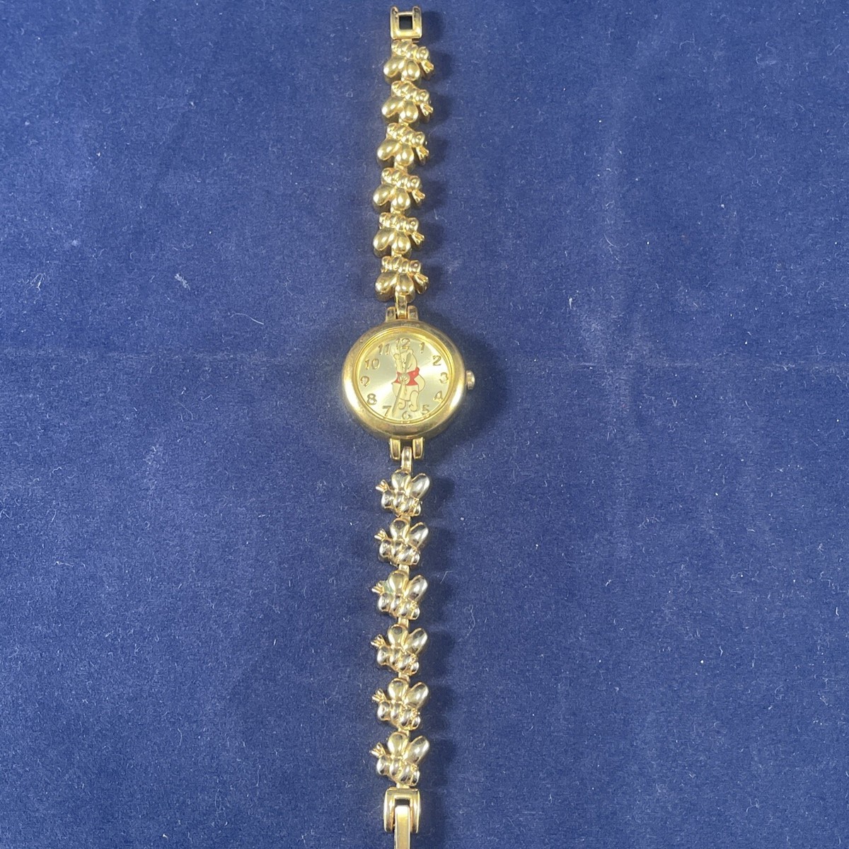 Disney Winnie The Pooh‎ Honey Bee Links Gold Watch Adjustable 7\