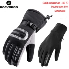 ROCKBROS Ski Glove Winter Waterproof Warmer Snowboard  Super Thick Cycling Glove