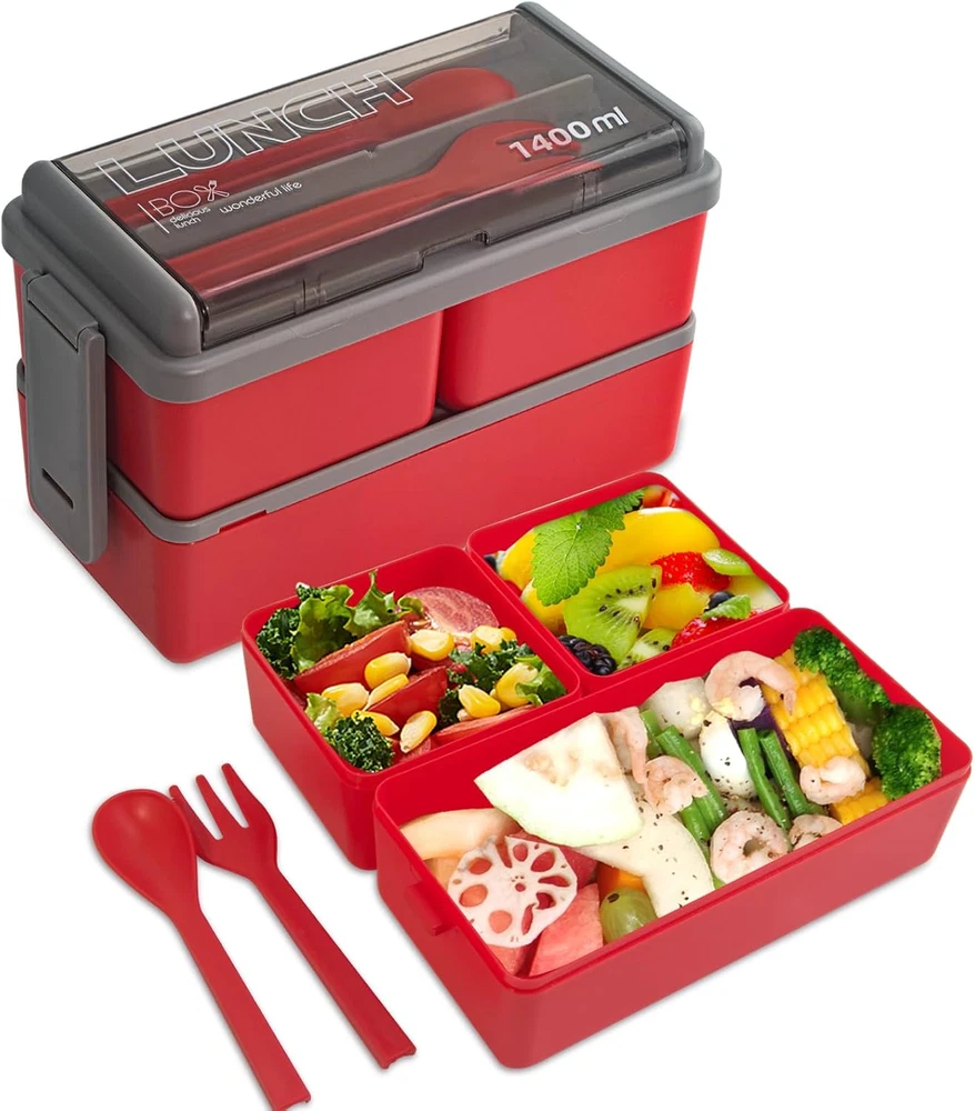 Natraprow Bento Box Adult Lunch Box with Removable Compartments All-in-One Container