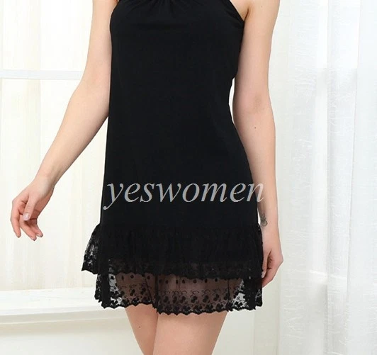 OFF WHITE Camicia donna pizzo camicia estensibile per abito canotta extra lungo sottoveste vintage