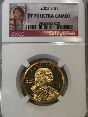 2003 S Sacagawea Dollar PR70DCAM NGC Native American Dollar (020)