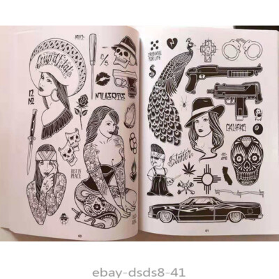 Tattoo Flash Book European American Style Character Skull Art