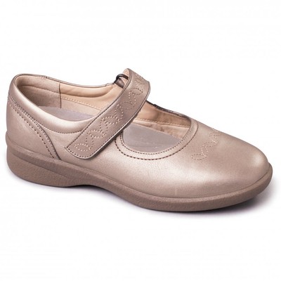 Padders SPRITE 2 Ladies Women Leather Touch Fasten Extra Wide 3E/4E Shoes Pewter | eBay