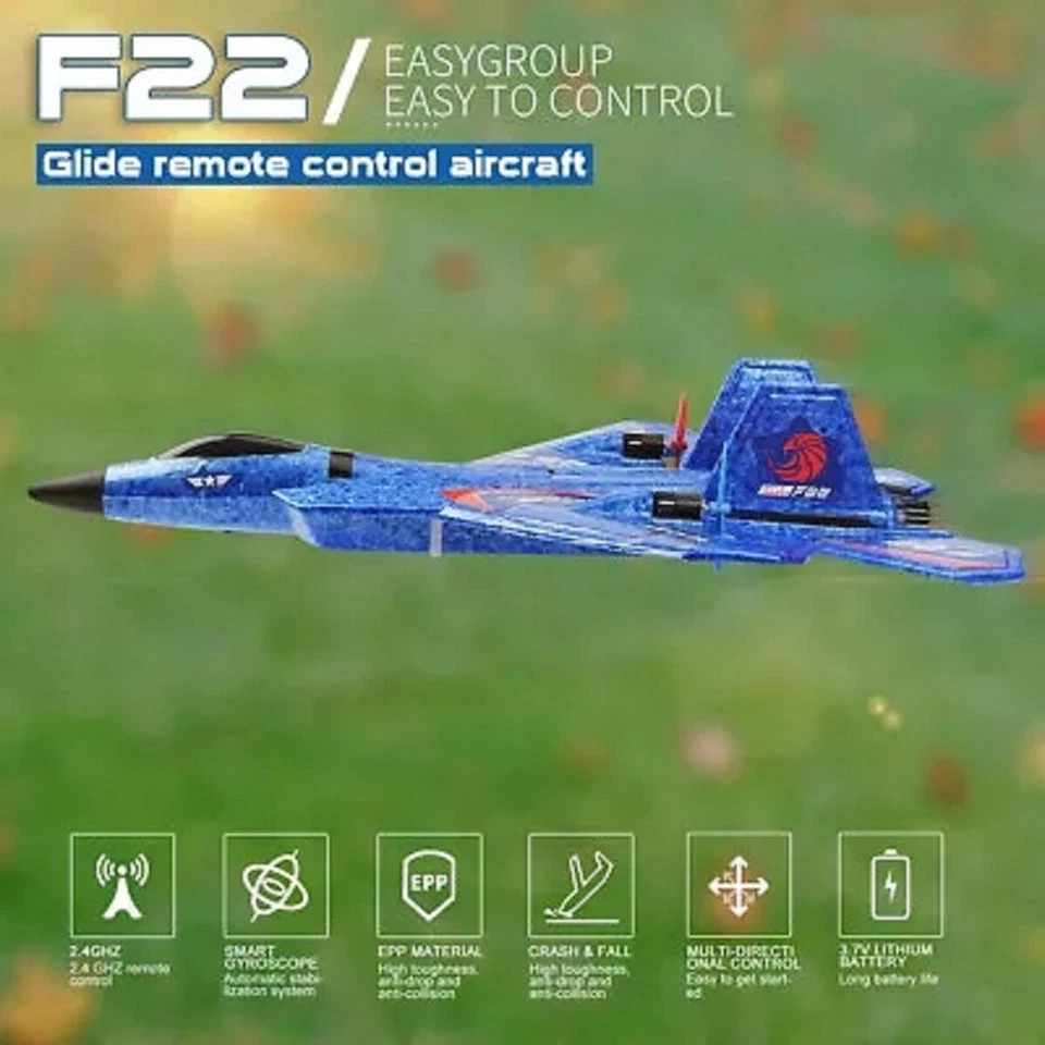 RC Airplanes F22 Jet Remote Control Fighter Night Flight RTF 2.4gHz Plane Model - Image 3 of 4