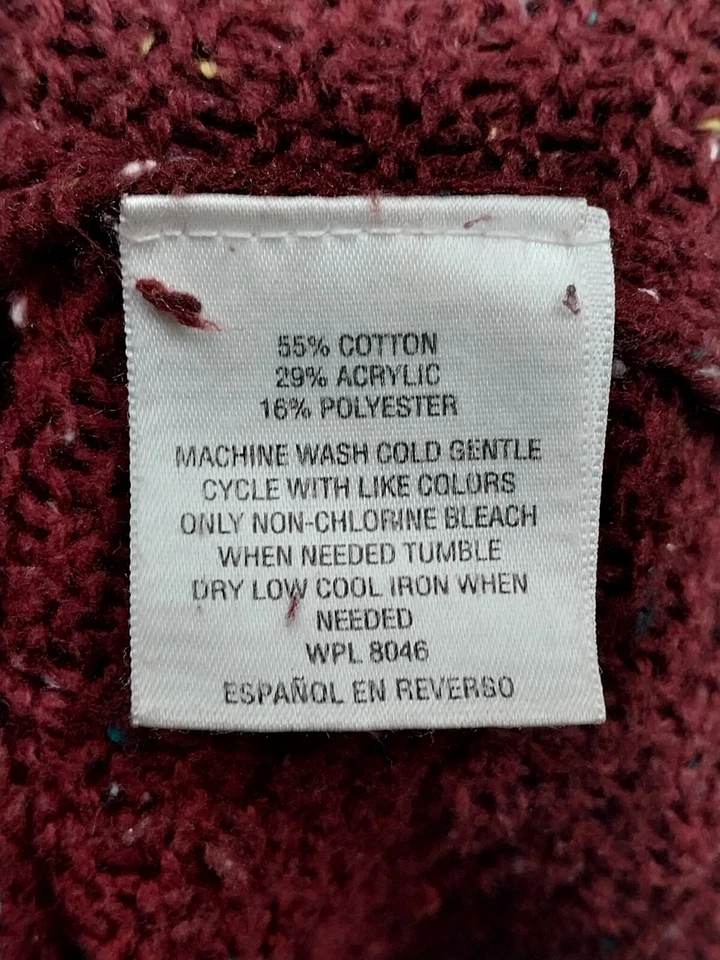 Style & Co Cardigan Sweater Duster Womens XL Burgandy Open Front Long - Image 4 of 4