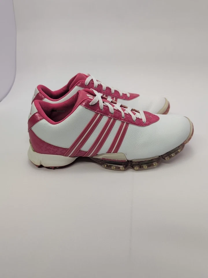 Botines de golf Adidas para mujer Signature Paula 670587 blancos talla 8,5 rosa/blanco Foto 4 de 4