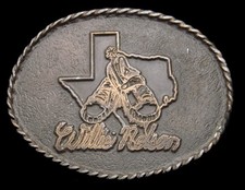QK26153 VERY COOL VINTAGE 1970s WILLIE NELSON COUNTRY MUSIC BELT BUCKLE
