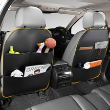 2Pack Seat Back Protectors for Kids, Car Kick Mats for Front Seats, Black