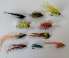Salmon Flies - Vintage New Stock - Rare Patterns X10 - Unused - Lovely Tied