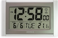 Acctim Stratus Digital Wall/Desk Clock Radio Controlled Tabletop LCD One Size 
