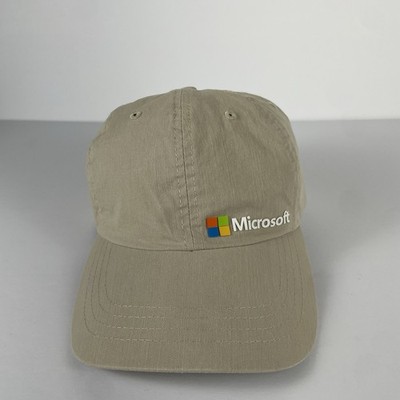 Microsoft Employee Promo Hat Cap Beige OSFA StrapBack PC Logo Computers Tech