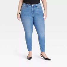 Women's High-Rise Skinny Jeans - Ava  Viv Blue 26: Cotton Blend,
