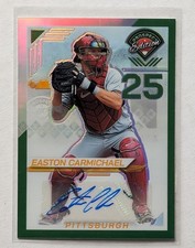 2025 Panini Prospect Edition Easton Carmichael Green Prizm Auto #159 Pirates
