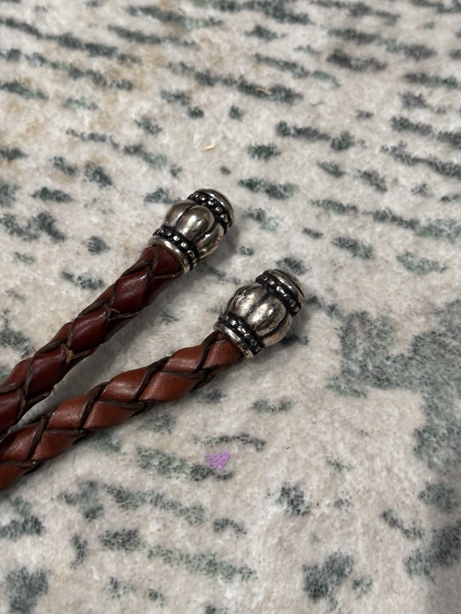 Vintage 1996 Leather Braided 2 Cord Belt Women display picture 1