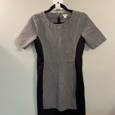 J. Crew Gray and Black Colorblock Dress