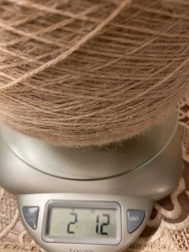 Huge 2 lb. 07oz Cone of INCA TOPS Mill 100% Baby Alpaca Yarn 3ply Milky White image 8