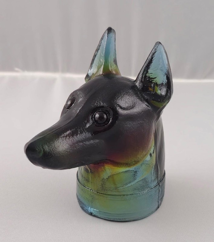 Boyd's Crystal Art Glass DOBERMAN PINSCHER # 2 Dog's Head RUBINA 6-12-79 NOS