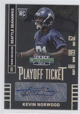 2014 Panini Contenders Playoff Ticket /199 Kevin Norwood #148 Rookie Auto RC 0f8