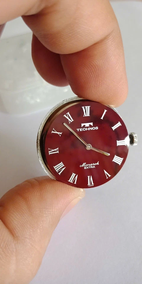RED STONE DIAL of TECHNOS Monarch Extra 17jewels, manual Winding For Men! - Image 2 of 4