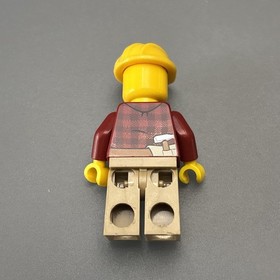 LEGO CITY FLANNEL SHIRT MINIFIGURE cty0467 60059 Red Hat Logger - READ!