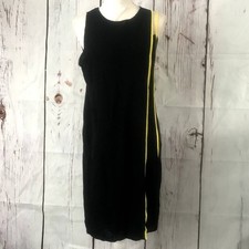 Istante Versace 90's Y2K yellow trim front panel black mini jersey knit dress