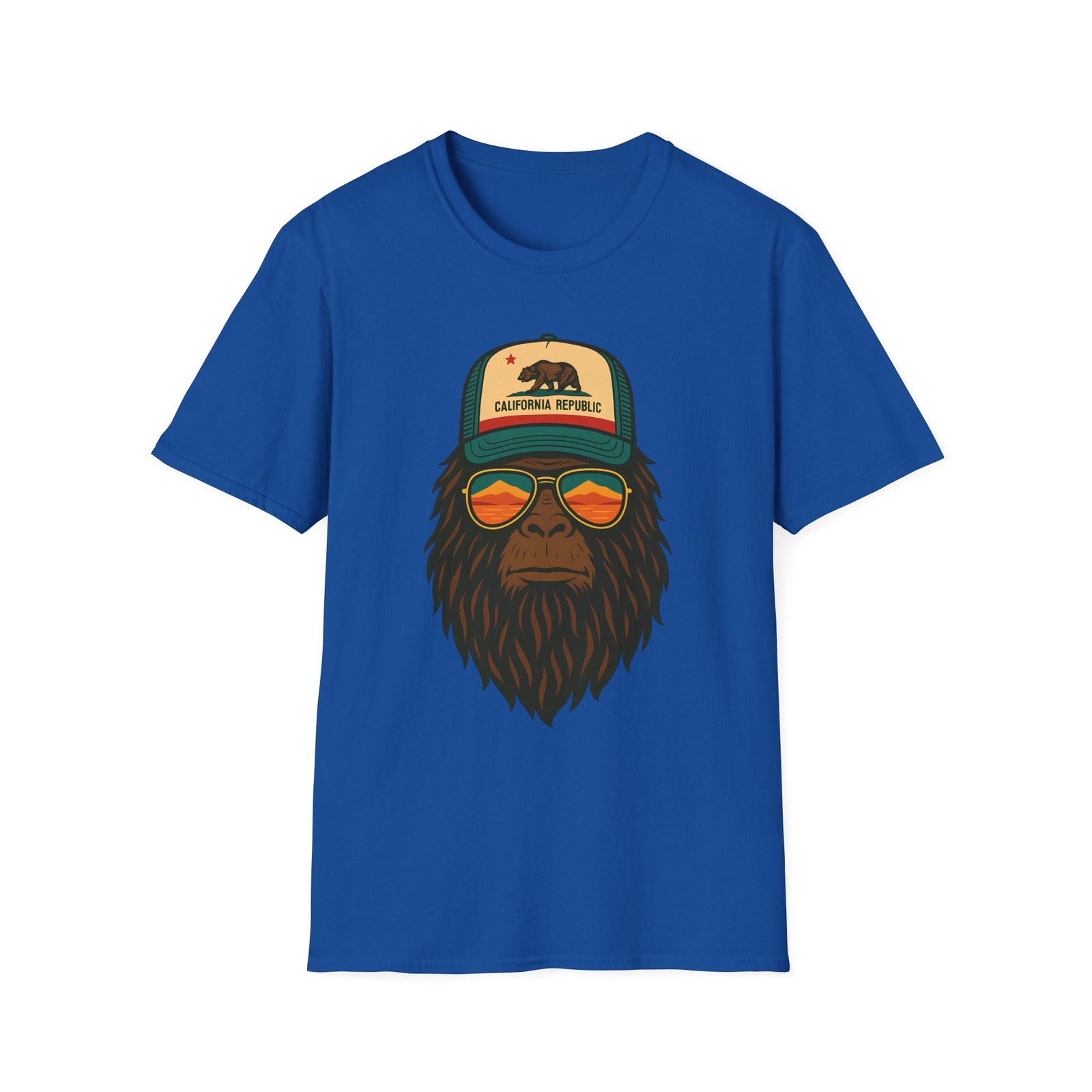 Tee, Bigfoot California Flag Shirt, Cryptid Unisex Top,