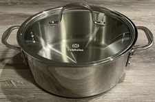 Calphalon 5 Quart 3 Ply Stainless Steel Stock Pot With Glass Lid